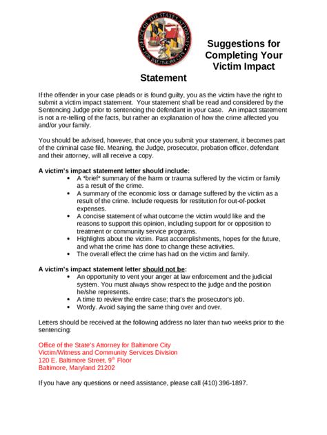 victim impact statements are used test|victim impact statement guide.